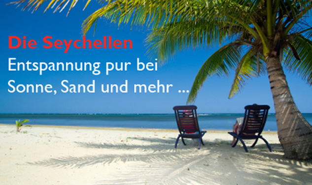 Werbebanner eines Reiseveranstalters für die Seychellen - ThinkNeuro!